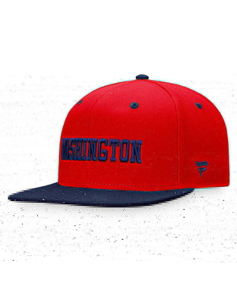 Men's Fanatics Red, Navy Washington Capitals Heritage City Two-Tone Snapback Hat