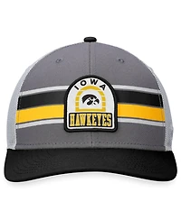 Men's Top of the World Gray, Black Iowa Hawkeyes Aurora Trucker Adjustable Hat