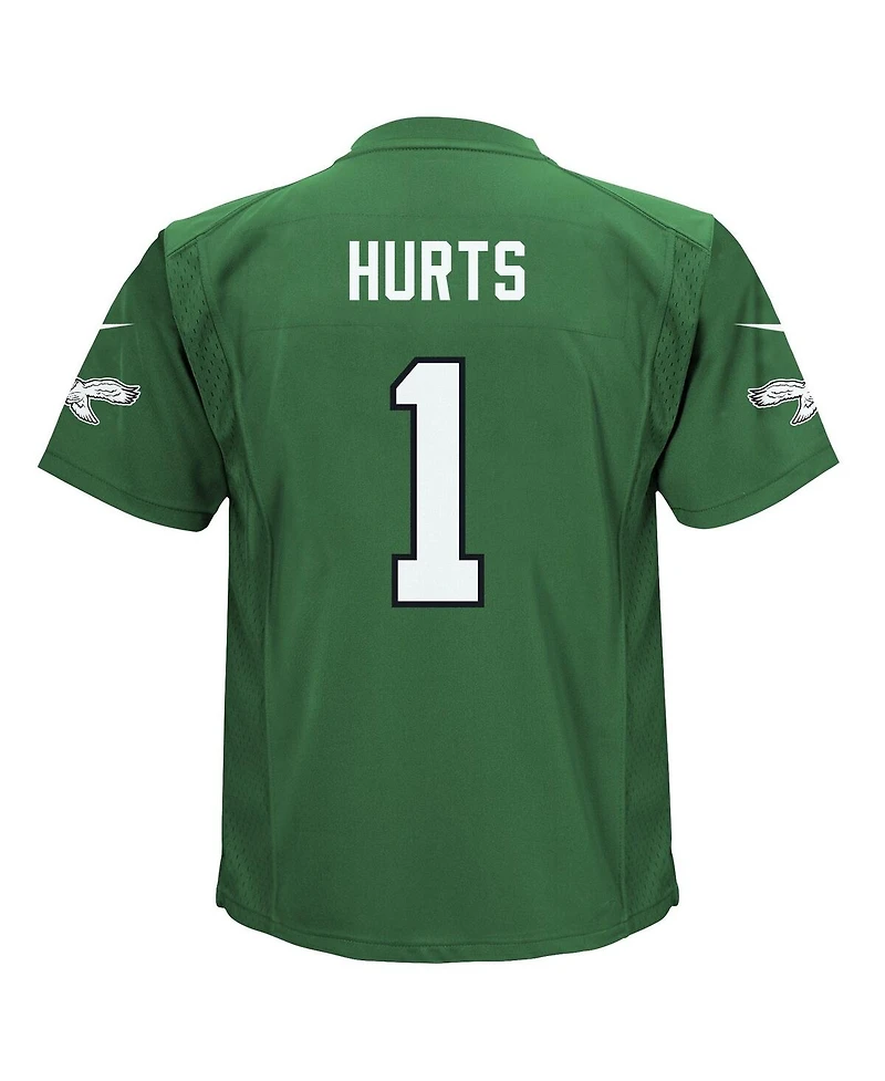 Preschool Boys and Girls Nike Jalen Hurts Kelly Green Philadelphia Eagles Alternate Game Jersey