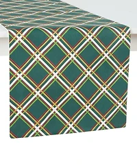 kate spade new york Holiday Confetti Acrobat Plaid Reversible Holiday Table Runner, 15" x 72"