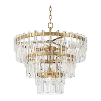 Vienna Full Spectrum Luxum Burnished Brass Chandelier 23 1/2" Wide Modern Tiered Crystal 8-Light Fixture for Dining Room House Foyer Kitchen Isla
