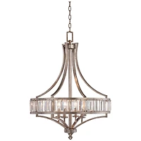 Vienna Full Spectrum Soft Silver Chandelier 24" Wide Crystal Glass 4-Light Fixture for Dining Room House Kitchen Bedroom