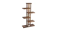6 Tier Garden Wooden Shelf Storage Plant Rack Stand