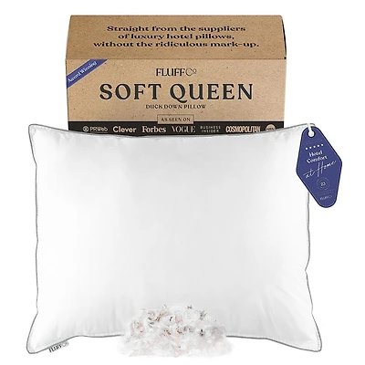 FluffCo Down & Feather Classic Hotel Pillow - Standard - Soft