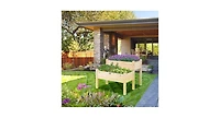 2 Tier Wooden Raised Garden Bed with Legs Drain Holes