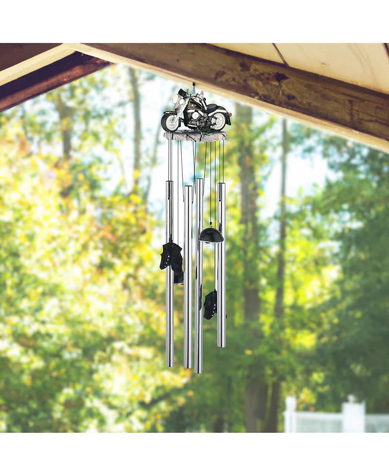 23" Long Round Top Black Motorcycle Wind Chime