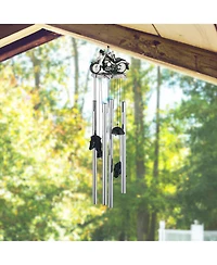 23" Long Round Top Black Motorcycle Wind Chime