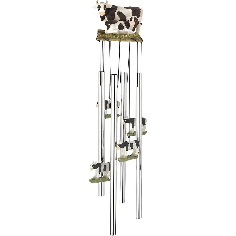 Fc Design 23" Long Round Top Cow Wind Chime Home Decor Perfect Gift for House Warming, Holidays and Birthdays