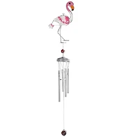 Fc Design 35"Long Flamingo Suncatcher Wind Chime with Silver Gem Home Decor Perfect Gift for House Warming, Holidays and Birthdays