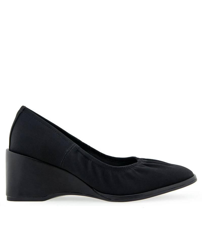 Aerosoles Airlie Dress-Pump-Wedge - Black Stretch