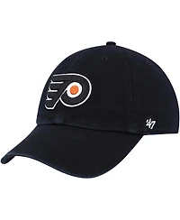 Men's '47 Brand Black Philadelphia Flyers Clean Up Adjustable Hat