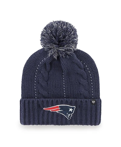 Women's '47 Brand Navy New England Patriots Bauble Cuffed Knit Hat with Pom