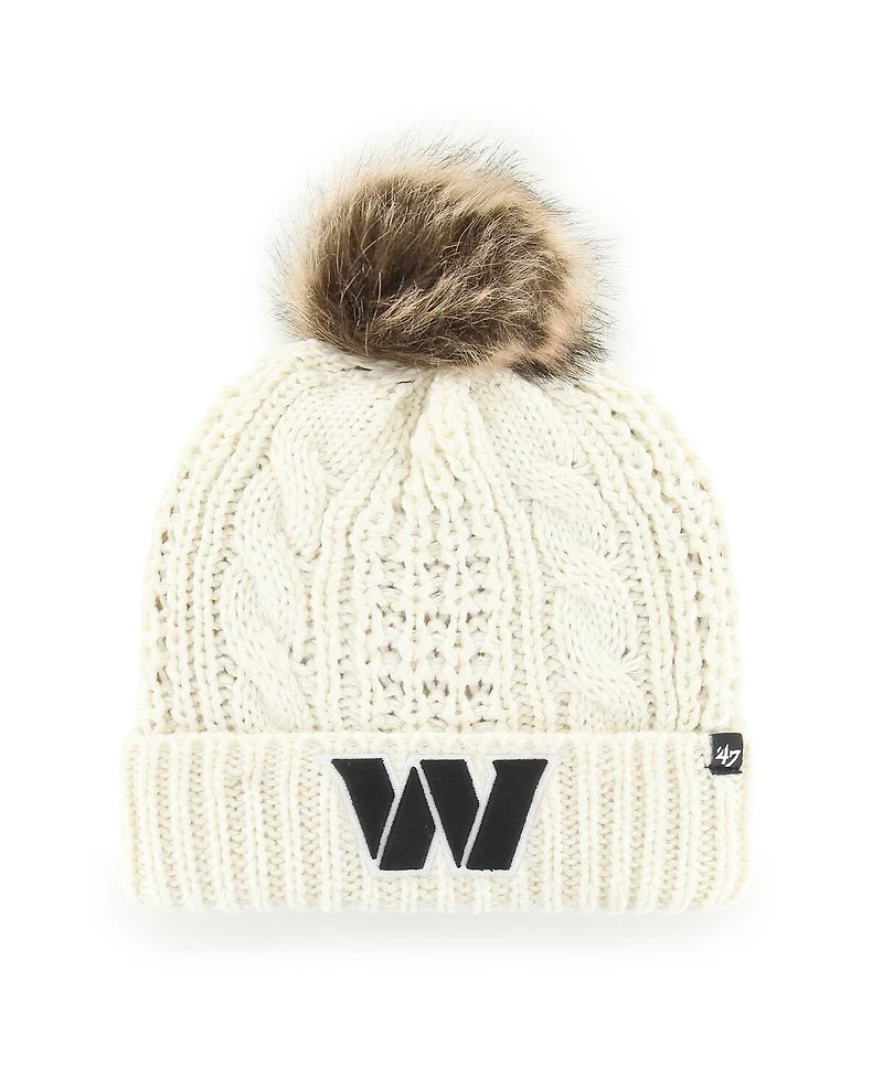 Women's '47 Brand Cream Washington Commanders Meeko Cuffed Knit Hat with Pom