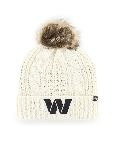 Women's '47 Brand Cream Washington Commanders Meeko Cuffed Knit Hat with Pom