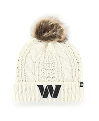 Women's '47 Brand Cream Washington Commanders Meeko Cuffed Knit Hat with Pom