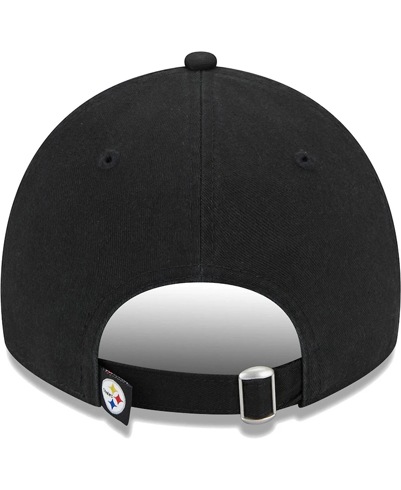 Women's New Era Black Pittsburgh Steelers Leaves 9TWENTY Adjustable Hat