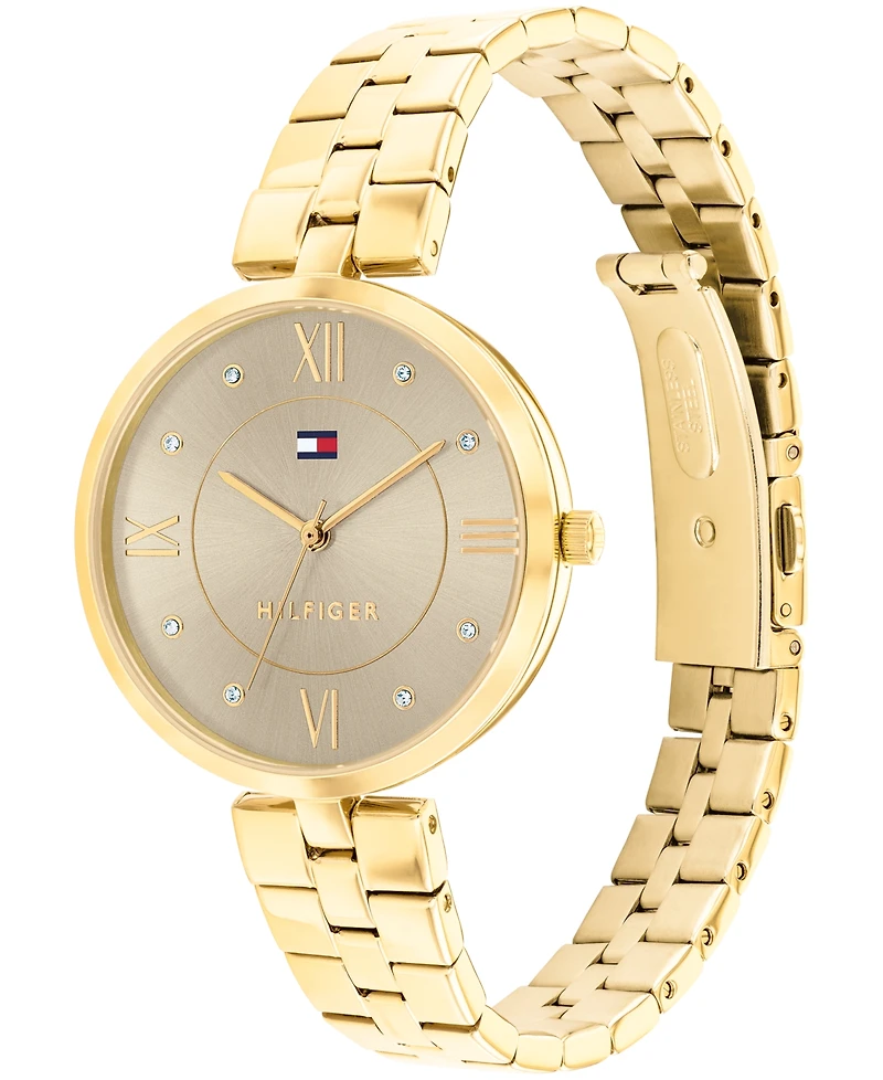 Tommy Hilfiger Women's Quartz Gold-Tone Stainless Steel Watch 34mm