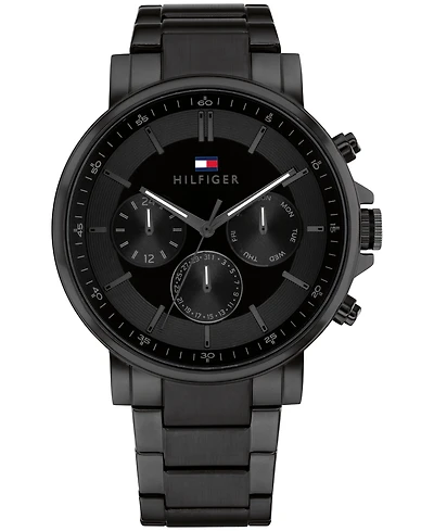 Tommy Hilfiger Men's Multifunction Black Stainless Steel Watch 43mm