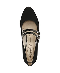 LifeStride Women's True Almond Toe Block Heel Mary Jane Pumps