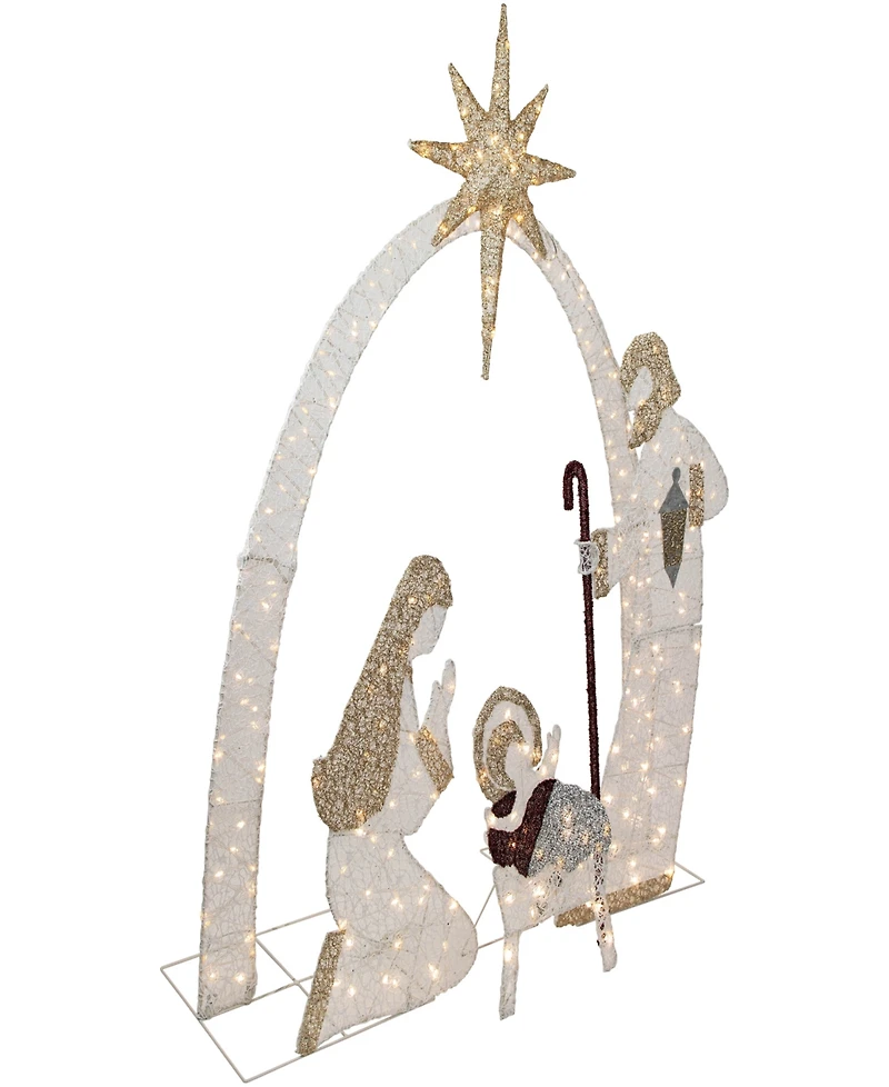 Northlight 6.75' Light Emitting Diode (Led) Lighted Holy Family Nativity Scene Outdoor Christmas Decoration