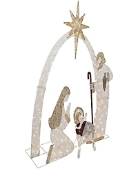 Northlight 6.75' Light Emitting Diode (Led) Lighted Holy Family Nativity Scene Outdoor Christmas Decoration