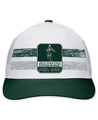 Men's Top of the World White, Green Michigan State Spartans Retro Fade Snapback Hat