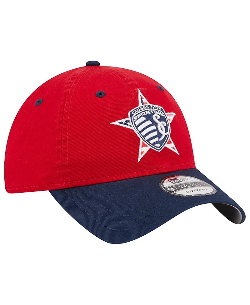 Men's New Era Red Sporting Kansas City Americana 9TWENTY Adjustable Hat