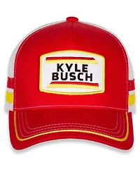 Men's Joe Gibbs Racing Team Collection Red, White Kyle Busch Retro Stripe Snapback Adjustable Hat
