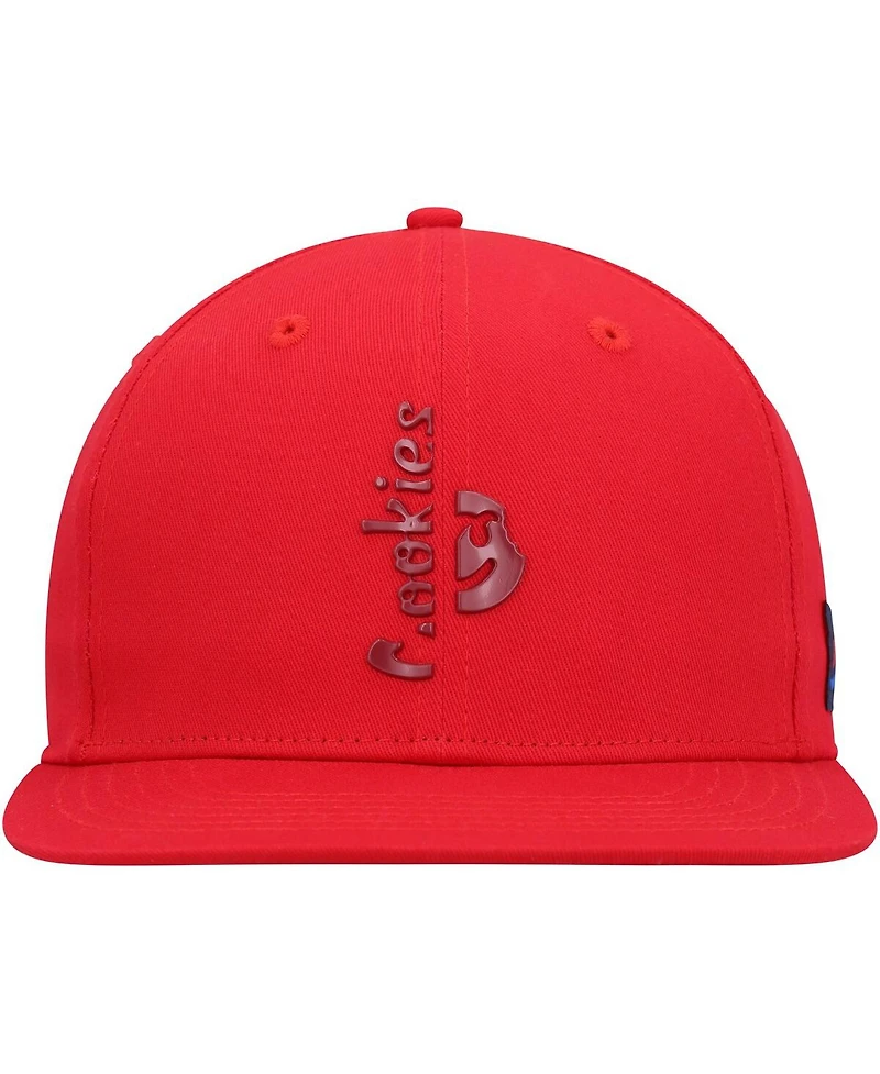 Men's Cookies Red Searchlight Snapback Hat