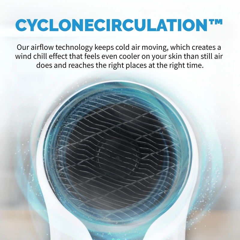 Newair Evaporative Air Cooler and Portable Cooling Fan, 470 Cfm with Cyclone Circulation and Energy Efficient Eco-Friendly Cooling, 3 Fan Speeds, 3 Mo