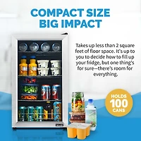 Newair 100 Can Beverage Fridge in Stainless Steel