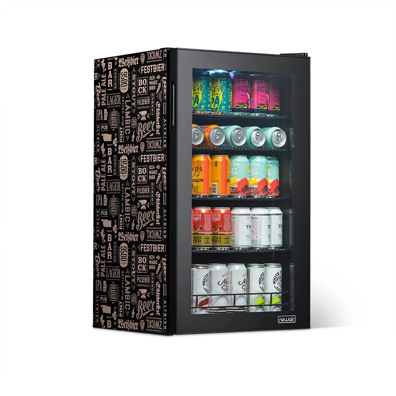 Newair "Beers of the World" 126 Can Beer and Beverage Fridge with SplitShelf