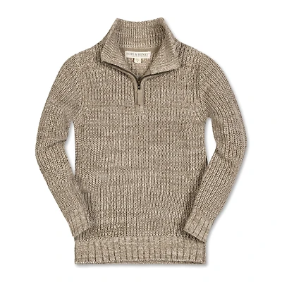 Hope & Henry Boys' Organic Long Sleeve Half Zip Pullover Sweater, Kids