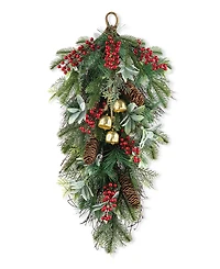 Glitzhome 26" H Berry, Pinecone and Bell Teardrop