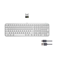 Logitech Mx Keys Full Size Scissor Keyboard for Pc and Mac - Pale Grey