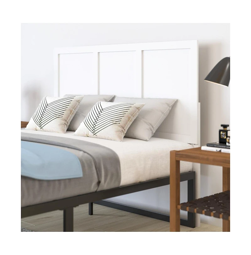 Merrick Lane Grady Full Raised Panel Wooden Adjustable Headboard Only