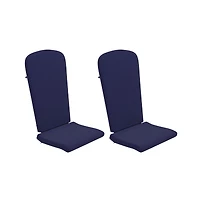 Merrick Lane Riviera Set Of 2 Indoor/Outdoor High Back Adirondack Chair Cushions With Elastic Strap And Water Resistant Covers