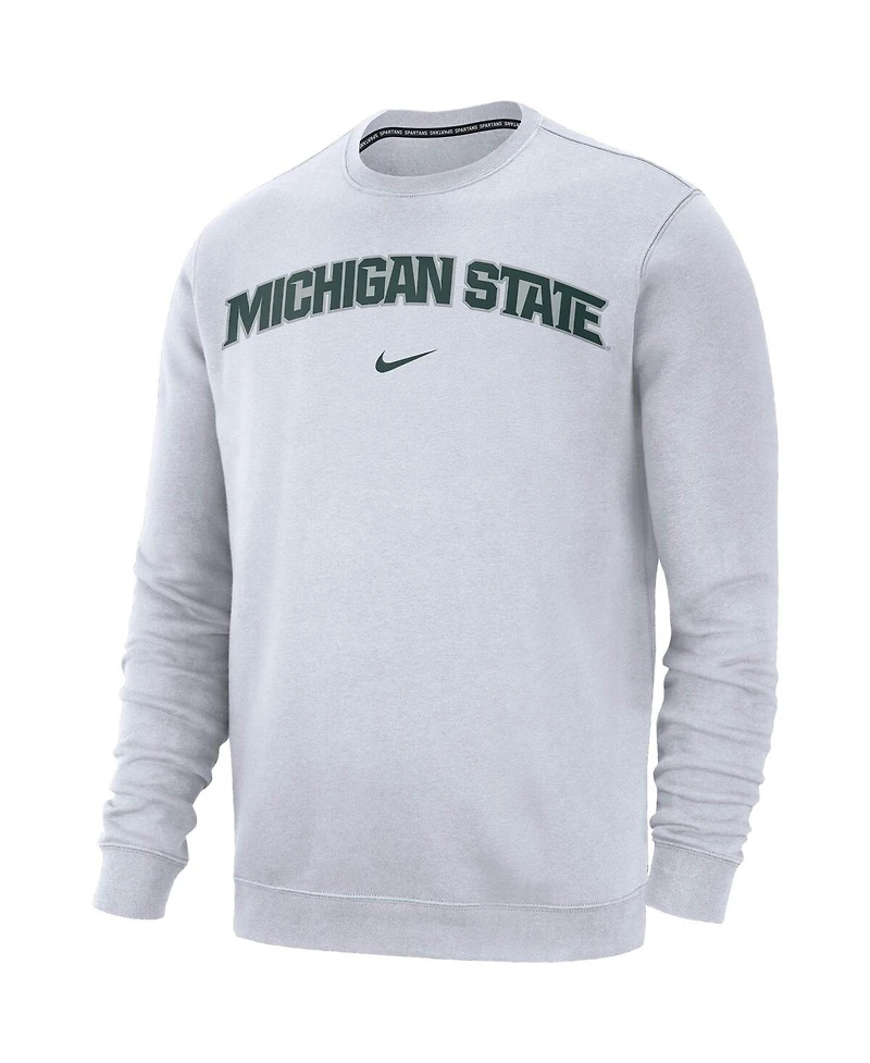 Men's Nike White Michigan State Spartans Club Fleece Sweatshirt