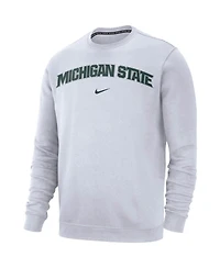 Men's Nike White Michigan State Spartans Club Fleece Sweatshirt