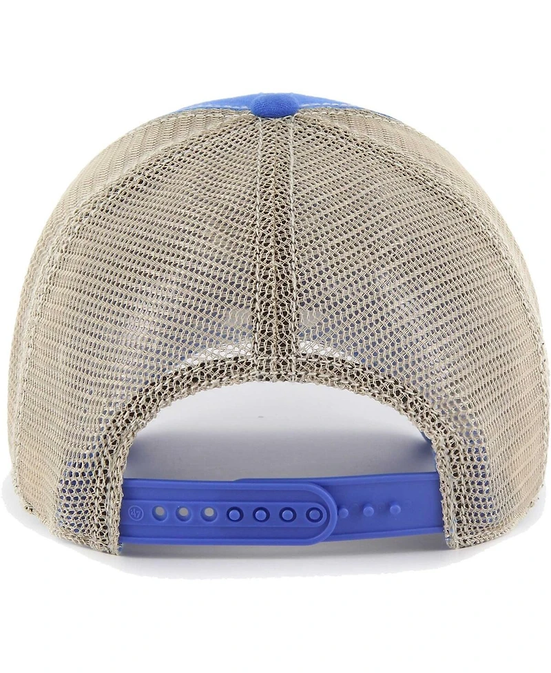 Men's '47 Brand Royal, Natural Los Angeles Rams Notch Trucker Clean Up Adjustable Hat