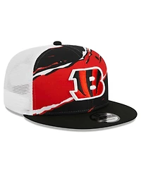 Men's New Era Black Cincinnati Bengals Tear Trucker 9FIFTY Snapback Hat