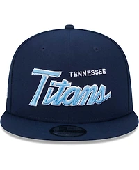 Men's New Era Navy Tennessee Titans Main Script 9FIFTY Snapback Hat