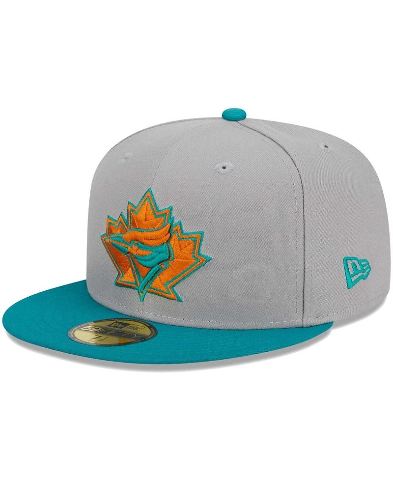 Men's New Era Gray, Teal Toronto Blue Jays 59FIFTY Fitted Hat