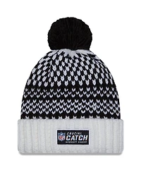 Women's New Era Black, White Los Angeles Chargers 2023 Nfl Crucial Catch Cuffed Pom Knit Hat