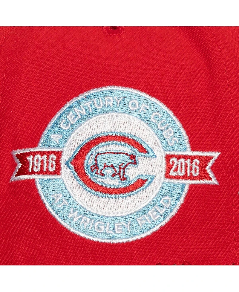 Men's Mitchell & Ness Red, Light Blue Chicago Cubs Hometown Snapback Hat