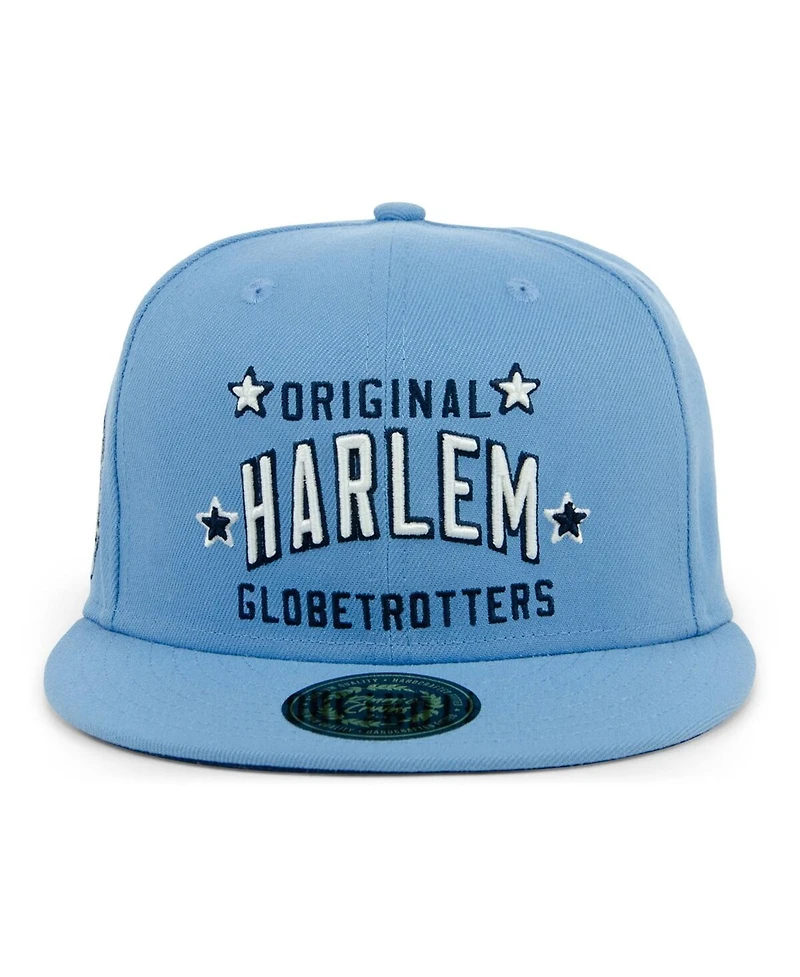 Men's Rings & Crwns Light Blue Harlem Globetrotters Fitted Hat