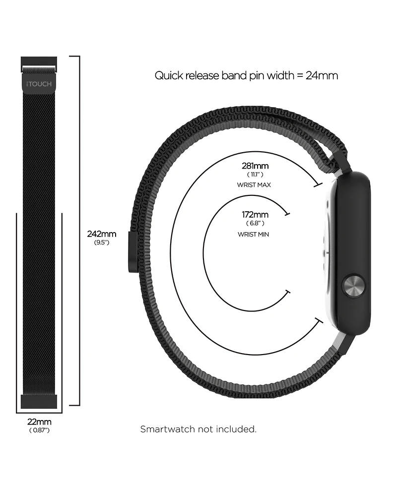 iTouch Unisex Air 4 Zinc Alloy Mesh Watch Strap