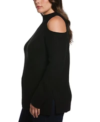 Ella Rafaella Plus Cold Shoulder Long Sleeve Tunic Sweater