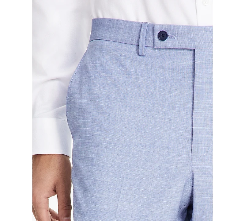Dkny Men's Modern-Fit Bi-Stretch Light Blue Check Suit Separate Pants