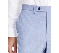 Dkny Men's Modern-Fit Bi-Stretch Light Blue Check Suit Separate Pants